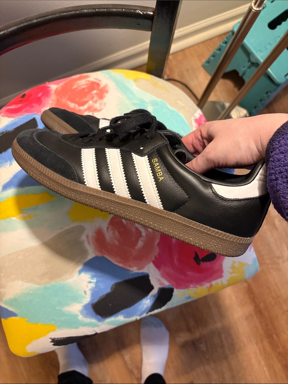 NWOT black Adidas Sambas